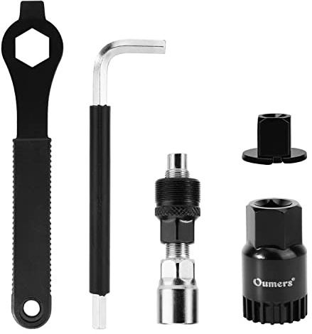 Oumers Extracteur de Manivelle de VéLo + Extracteur de PéDalier +Clé Allen + Clé Auxiliaire + TêTe CarréE, Outil D'Extraction de Manivelle de VéLo, Ensemble D'Outils de Retrait de PéDale de Manivelle