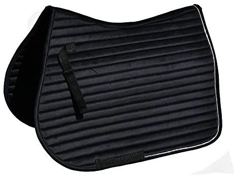 Rhinegold Diamante Channel Quilt GP Tapis de Selle Noir