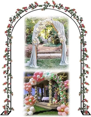 WCQSYY Arco Da Giardino in Metallo,Arco Per Rose Per Piante Rampicanti,Resistente Padiglione Da Giardino,Traliccio,Pergolati Alle Intemperie E Autoportante,Con Base,Facile Da Montare,Nero,W1.8M*H2.2M