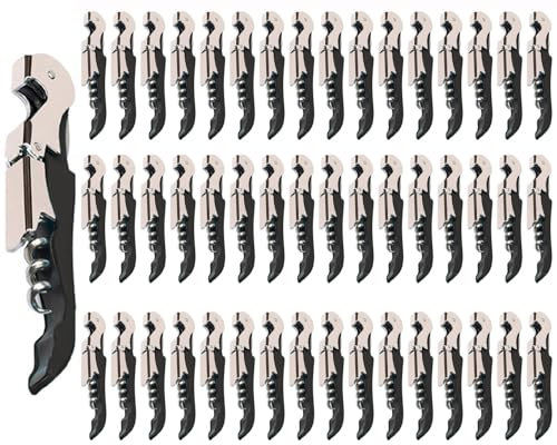 Kit-Home Professional Waiter Corkscrew Wine Openers Set (50 PCS),Upgraded with Heavy Duty Stainless Steel Hinges Wine Key for Restaurant Waiters, Sommelier, Bartenders