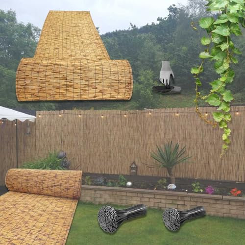 Valla De Caña Natural Rollos De Cerca De Caña 0.5m 0.9m 1.1m 1.2m 1.5m 1.6m Alta Cañizo Jardin Ocultacion Cañizo Bambu para Vallas Decorativas