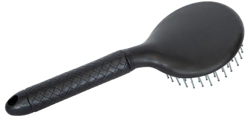 START Pferdebürste mit ergonomischem Griff – Mähnenbürste für Mähne & Schweif – sanftes Entwirren ohne Ziepen – robustes Pferdezubehör aus Kunststoff für komfortable Pflege (Schwarz)