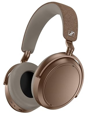 Sennheiser Momentum 4 Wireless Over-Ear Headphones - Bluetooth Headset for Clear Calls with Adaptive Noise Cancellation, Up to 60HR Playtime, Folding Design, Brown