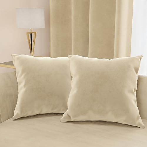 PETTI Artigiani Italiani - Cuscini Arredo in Velluto, Cuscino per Camera da Letto, Divano Salotto, Federa Cuscino, Panna 2 Pezzi - 145x40 cm