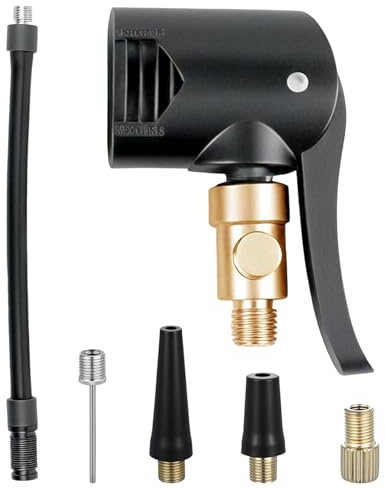 TAKONE Cykelventil fransk kompressor adapter set – bilventil spakkontakt mässing med däckfyllningsslang, venladapter för cykel, bil, motorcykel, bollpump och Bosch Easy Pump tillbehör