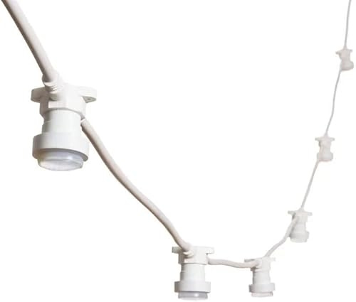 Ghirlanda luminosa per esterni, 10 prese, E14, IP54, impermeabile, 5 m, estensibile, nero, cavo di collegamento per giardino, cortile, feste