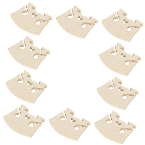Baluue 10 Piezas de Puentes para Violín de Madera de Arce Forma de Corazón, Accesorios Portátiles y Fáciles de Llevar para Práctica y Grabación Estuche Protector Beige