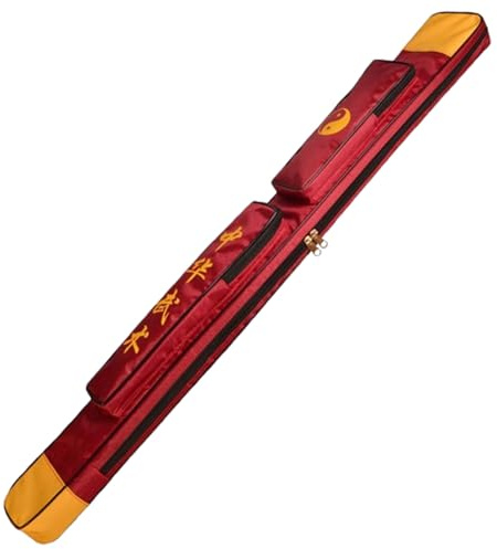 PBWERIGL Borsa per Scherma, Borsa for Spada Tai Chi Multicolore a Strato Singolo e Doppio(Red,Single Layer)