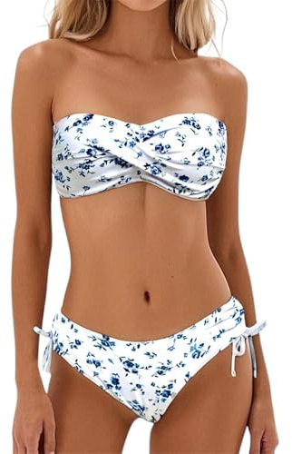 Bikini Femme 2 Pieces Sexy Bandeau - Maillot De Bain Femme 2 Pieces Bandeau Ensembles Maillots Deux Pièces Femme Push Up Rembourré Swimwear Sèche Rapide sans Armatures Piscine Plage