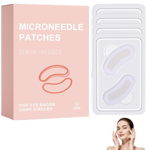 4pcs Patch per il contorno occhi con aghi, patch idratanti per gli occhi, per le donne, trucco bellezza viaggiatori, matrimoni | con Acido Ialuronico Idratano idratante e schiarente per la pelle