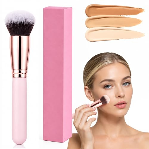 Pinceau Fond de Teint, Pinceaux Maquillages du Visage, Parfait Pour le Mélange Liquide, Crème ou Poudre Cosmétique Sans Défaut, Polissage, Pointillé - Poils Denses, Synthétiques