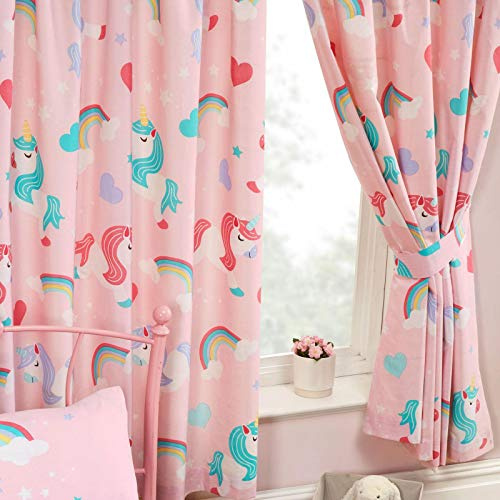 Price Right Home I Believe In Unicorns Pink Rainbows Kids Bedroom Range - Duvet Cover Sets and Curtains Available (72 Curtains)