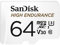 SanDisk HIGH ENDURANCE Video Monitoring for Dashcams & Home Monitoring 64 GB microSDXC Memory Card + SD Adaptor, Up to 100 MB/s read and 40 MB/s Write, Class 10, U3, V30, White