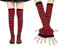Bienvenu Damensocken, gestreift, kniehoch, Armwärmer, fingerlose Handschuhe, Rot/Ausflug, einfarbig (Getaway Solids), Einheitsgröße