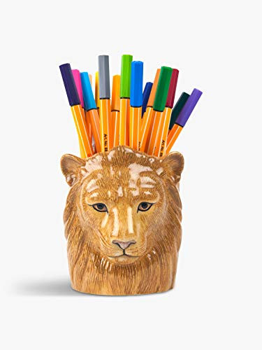 Quail Ceramics STONEWARE LION PEN PENCIL POT DISHWASHER SAFE