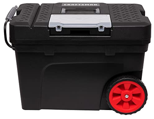 CRAFTSMAN Werkzeugkoffer mit Rollen, inkl. Organizer und Ablagen, robuster Kunststoff, abschließbar, 39,2 cm (CMST33026)