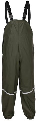 Fort - Splashflex Bib 'N' Brace Waterproof Kids Overalls - Green - 9-10 Years - Adjustable Braces - Windproof - Waterproof Suits for Children