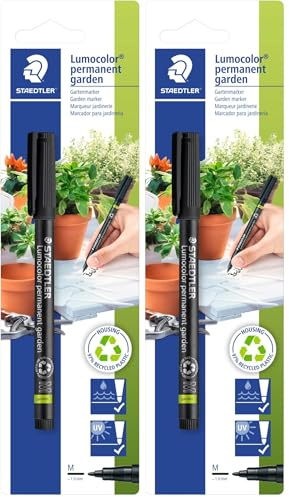 Staedtler 319 GM M-9 Lumocolor Garden Marker for Outdoor Applications - Black Ink (Blistercard of 1 Pen) (Pack of 2)