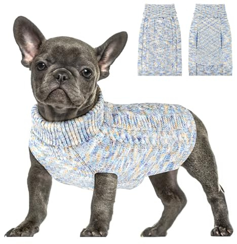 SlowTon Suéter para Perros, Suéter cálido para Perros, Jersey de Cuello Alto, Suéter para Mascotas, Ropa para Perros pequeños y medianos, Suéter cálido para Perros de Invierno