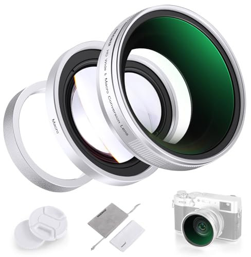 NEEWER 49mm 0,75x Weitwinkel und 1,4X Makro Objektiv Zusatz Lens für Kameras der X100-Serie HD 2 in 1 Objektiv mit 49mm Adapterring für Fujifilm X100 X100S X100F X100T X100V X100VI Kameras LS-47