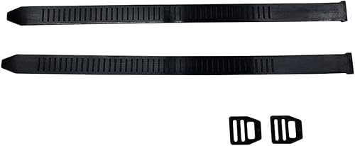 Baceyong Adjustable Towing Mirror Replacement Straps 390mm – Non-Slip Rubber Straps for SUVs, RVs, Trucks, and Trailers – Quick Install with Secure Clips – 2-Pack (15.35” Length) Black