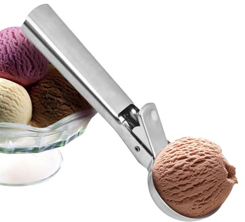 Glasskopa i metall, kraftig glasssked fruktskopa, kakdegskopa med ergonomiskt handtag, multifunktionell bakskopa för cupcake