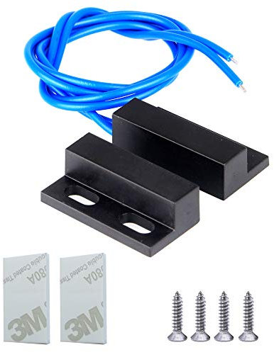 Gebildet Interruttore magnetico normalmente aperto con filo,1set Sensore contatto per cancello sicurezza per finestra incasso Allarme 100V-240V Guscio in lega di alluminio Interruttore magnetico Reed