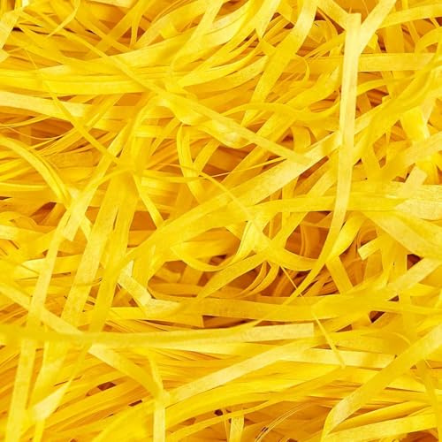 500g Yellow Shredded Tissue Paper for Gift Boxes & Hampers | Soft Hamper Filling and Packaging Filler, Shreds Stuffing Paper Suitable Party Baby Shower Graduation Housewarming ect