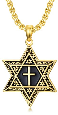 HARMONY BOLA Davidstjärna halsband 925 sterlingsilver avidstjärna kors hänge judiskt smycke för män och kvinnor