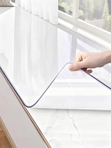HDYZJQ PVC Rubber Mat for Window Sill Above The Sink, Customizable Clear Bay Window Protector Pad, 10 20 30 cm Narrow Waterproof Windowsill Cover(T 2mm,20x150cm (8x59))