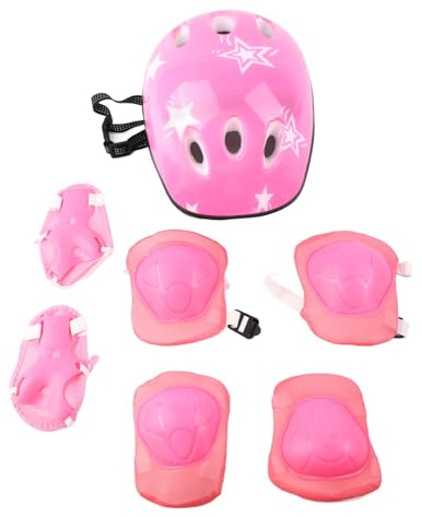 Aumotop Equipo de Protección para Patinaje para Niños, Juego de 7 Piezas Casco, Coderas, Rodilleras, Muñequeras Niños 4 a 12 Años, Diseño Cómodo y Seguro