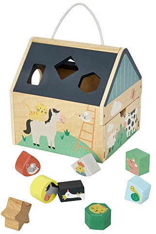 Vertbaudet Steckspiel aus Holz, Bauernhof FSC® Mehrfarbig ONE Size