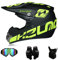 Amacigana® Motocross Helme Downhill Helme Motorrad Crosshelme & Endurohelme Jugend Kinder Offroad Helm Motocross Gear Combo Mask Brillenhandschuhe (Style #01, M)