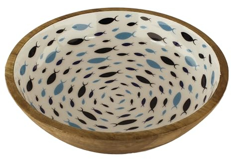 Sea-Club Schale - Fische, Mango-Holz emailliert, ø 30cm, H: 7,5cm