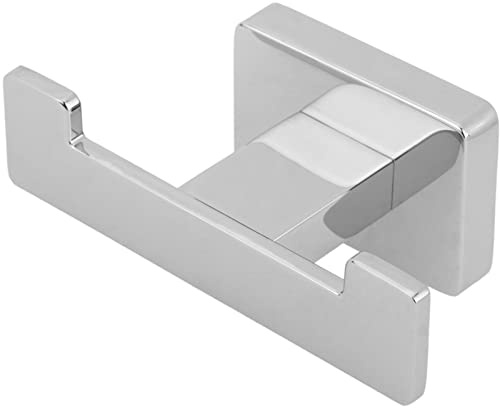 PrixPrime - Gancho Colgador Doble Cromado para Albornoces de Ducha