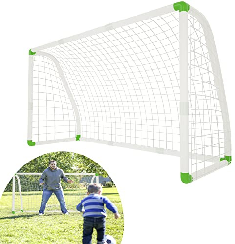 YRHome Fussballtor PVC Fußballtore 245x155 cm Garten für Kinder Fußball Tor mit Netz für Strand, Park, Übungstore, Spielplatz, Hinterhof, Garten as Beste Tor bei jedem Wetter Garten groß