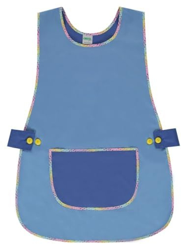 Siry Work Grembiule Scuola Infanzia, Cucina Donna, Taglia Unica, Regolabile in Vita con Due Bottoni che lo Rendono Facile da Indossare, Made in Italy, Art. Dalia (A210 - CELESTE)