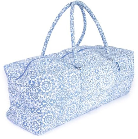 Yoga-Mad Mandala-Yoga- und Pilates-Tasche, Unisex, mit durchgehendem Reißverschluss, passend für die meisten flexiblen Matten, Yoga-Blöcke, Nackenrollen und Kleidung, Burgunderrot, Grau und Blau