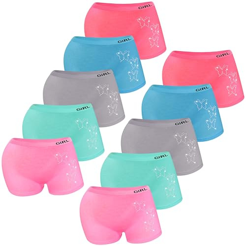 LOREZA ® 10 Panty per Ragazze con Strass Mutande in Microfibra 14-16 Anni M-1
