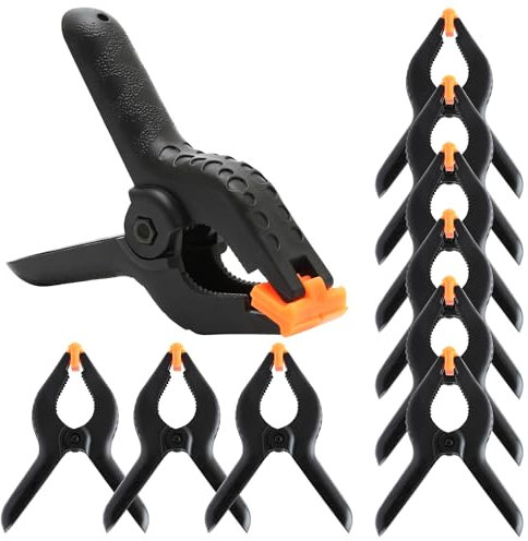 10Pcs Spring Clamps 4 Inch, Heavy Duty Plastic Spring Clips Clamps for Woodwork, DIY Projects, Photo Studio, Background Muslin Etc