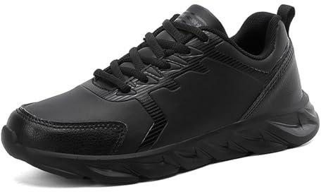 Water Resistant Non-Slip Women's Oil-Proof Walking Shoes for Restaurants, Comfortable Workout Black Shoes