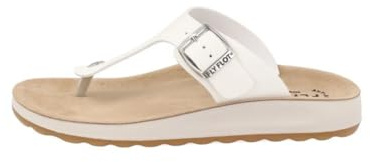 Ciminna, Ciabatte Infradito Donna in Tessuto, con Fibbia Regolabile, Sottopiede in Pelle, Bianco, 37