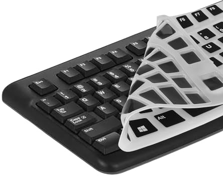 kwmobile Silikon tangentbordsskydd för Logitech K120 – QWERTY US tangentbordsskydd – svart