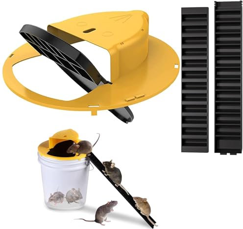 OLHAUYUAN Ratón Rata Trampa Cubo,5 Galón Ratón Rata Trampas de Interior para el hogar,Automático Reset Cubo Tapa Rata Trampas de Interior al Aire Libre,Reutilizable Humane Ratón Catching Tool.