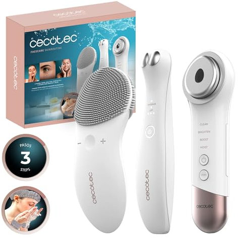 Cecotec Set Brosse Nettoyante Pour Le Visage FaceCare SkinRoutine. Nettoyant Facial, Anti-Cernes, Masseur De Luminothérapie, Avec Kit De Bandeaux Et Bracelets Pour Une Peau éclatante.