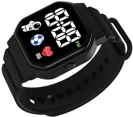 Montre de sport numérique pour enfants, montre LED étanche pour enfants, bracelet en silicone confortable, montre enfant avec écran LED, montre de sport numérique unisexe, montre de sport
