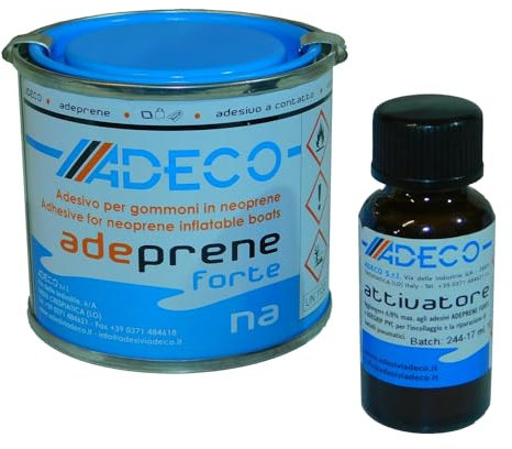 SAWESTO ADECO Neopren/Hypalon Reparatur Kleber Adeprene Forte | 125g Klebstoff + 10g Härter | Schlauchbootkleberset zum Flicken & Kleben | flüssiger 2K Reparaturkleber wasserdicht & extra stark