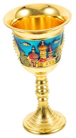 BEBEMOKO Calice Vino Metallo Goffrato Vintage Bicchieri Vino Rosso Tazza Da Leggera Capacità Media Usi Casa Ufficio Ristorante Contenitori Latte Bevande