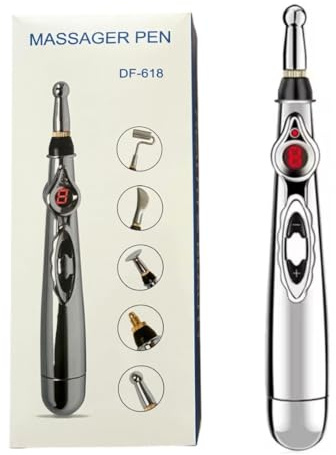 ANIORTECARE Pointer Fisioterapia - Acupuntura Masaje Pen, Lápiz Acupuntura con 4 Cabezales de Estimulación, Alivio Dolor Tensional, Electroacupuntura, Neuromodulación del Dolor