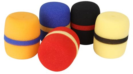 Alipis Set 5 Pezzi Coperture Protettive per Microfono in Spugna Colorata Antivento Accessori Flessibili per Microfoni Riduzione Rumore Vento e Protezione Saliva